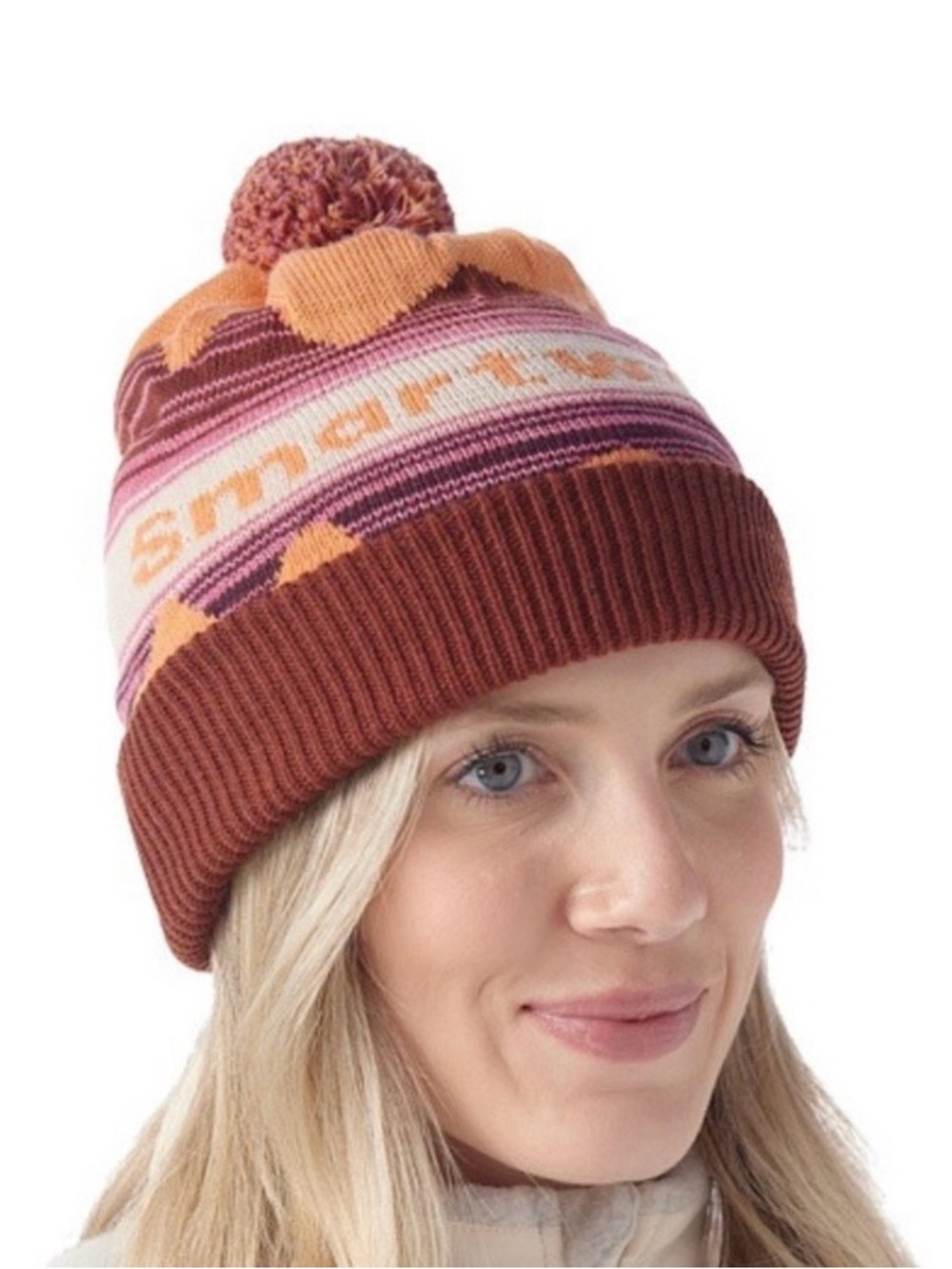 Smartwool Pom Beanie Hat in Peach